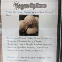 Vegan options as of 5-27-21 at J&D Cree Mee Freeze in Catawissa