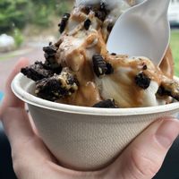 Vegan vanilla with PB, Oreos and coconut whipped cream!   at J&D Cree Mee Freeze in Catawissa
