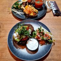 Top is the vegan coava break. Bottom is the vegan croque monsieur. at Coava in Nijkerk