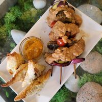 Singaporean curry puffs + Malaysian satay at The Green House in Santiago De Compostela