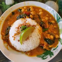 Chickpea curry rice at The Green House in Santiago De Compostela