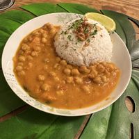 Indian chickpea curry  at The Green House in Santiago De Compostela