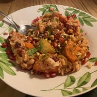 Jumbalaya (super tasty, lots of veg and great flavours)   at The Green House in Santiago De Compostela