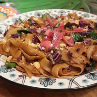 Thai fried rice noodles at The Green House in Santiago De Compostela