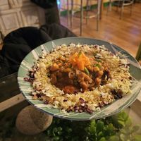 Peanut stew (dish from The Gambia). at The Green House in Santiago De Compostela