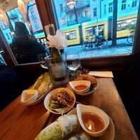 Vegan: Summer rolls, Yakitori and 'Chicken' nuggets. at Huong Que - Mitte in Berlin