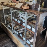 Shelves with delicious goods at Sasanohapan in Osaka