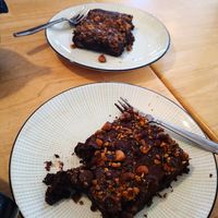 Vegan brownies at The Fresh Bar in Plzen