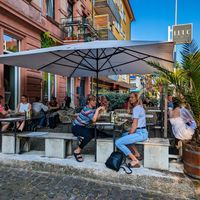 Outside of LUUC Café at LUUC Café in Karlsruhe