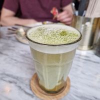 Vanilla Pistachio Matcha Latte at LUUC Café in Karlsruhe
