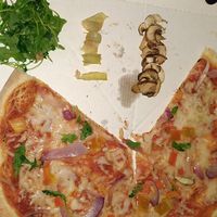 Yes, we counted the shreds of artichoke. We went there. at Pizza Amsterdam in Amsterdam