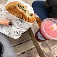 Puff pastry with spinach  at Laurents in North West London