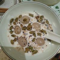 Dessert made from lotus milk, longan, quinoa and sunflower seeds. at Sente the Flavour of Lotus in Hanoi