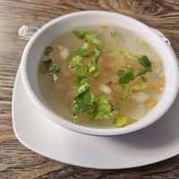 Veggie soup (veggie broth) at Dragon Thai & Vegetarian Cuisine in Denison