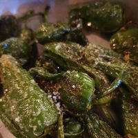 Grilled peppers at RUA in Porto