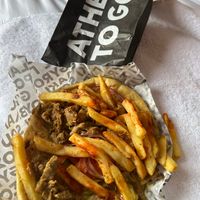 Gyros with vegan sauce, seitan and salad at The Athenian in Nottingham