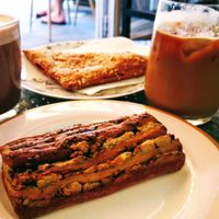 Great savoury pastries, coffee and hot chocolate! at Simonchu Cakes in Tel Aviv