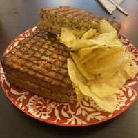 Falafel and hummus toastie #veganuary   at Love Peace & Coffee in Edinburgh