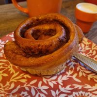 Cinnamon buns at Love Peace & Coffee in Edinburgh
