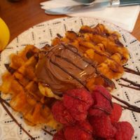 Waffles at Love Peace & Coffee in Edinburgh