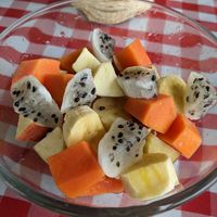 Delicious fresh cut fruit salad at Rinconcito Vegano in Boquete