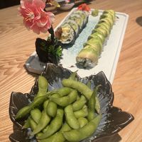 Edamame & a couple veggie sushi’s rolls  at Sakura in Guntersville