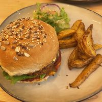 Burger with delicious wedges  at Maison Watson in Angers