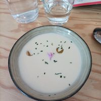 Soupe froide amande et ail. Un regal at Maison Watson in Angers