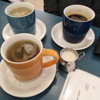 Lemon tea, green tea and an American coffee with oat milk at Ragamuffins in West Malling
