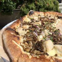 Shroomer with vegan cheese  at PizzaHacker in Mill Valley