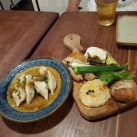 Mix starters and dumplings. at Tamatebako in Naha