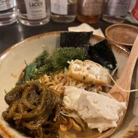 The toppings on their soup dish were great! Sea grapes add so much to the dish  at Tamatebako in Naha
