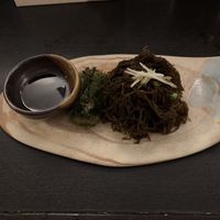 Sea grape and mozoku   at Tamatebako in Naha