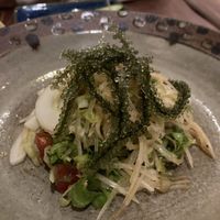 Papaya salad with sea grapes  at Tamatebako in Naha