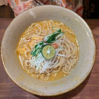 Green curry noodles at Tamatebako in Naha