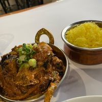 Potato and eggplant curry  at The Majestic Indian Restaurant in Sutherland
