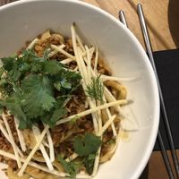 thick noodles with miso and cauliflower  at Zanoodle in Ljubljana