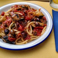 Spaghettone alla siciliana at Raw Pasta in Ljubljana