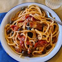 Spaghettone siciliana at Raw Pasta in Ljubljana