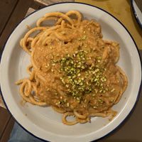 SPAGHETTONI AL PESTO ROSSO  at Raw Pasta in Ljubljana