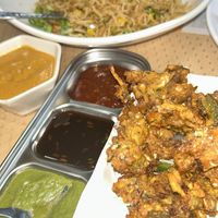 Veggie pakora and veggie fried rice   at New Everest Cuisine in Mountain View