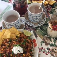 Vegan Chili sin carne with hot chocolate   at tea and V in Sylt