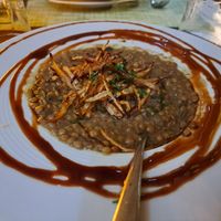 Habat remanah (lentils-eggplant) at Sufra in Rabat