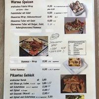Menu at Firas Feinekost in Wurzburg