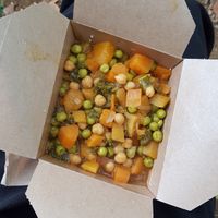 Butternut squash stew with couscous at Momo's Garden Café in London