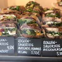 Bread with hummus avocado or Camembert  at Das Glück Cafe in Darmstadt