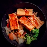 Tofu Rice Bowl at Raku Ramen in San Luis Obispo