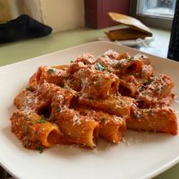 Vegetarian rigatoni allá vodka at Trattoria Fortunata in Saratoga Springs