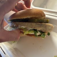 Crispy chikn burger w gf bun  at Element Gastropub in Raleigh