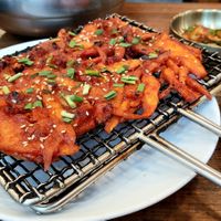 Roasted Deodeok 더덕구이 (lance asiabell root) at Ha-u-rim 하우림 서울대점 in Seoul